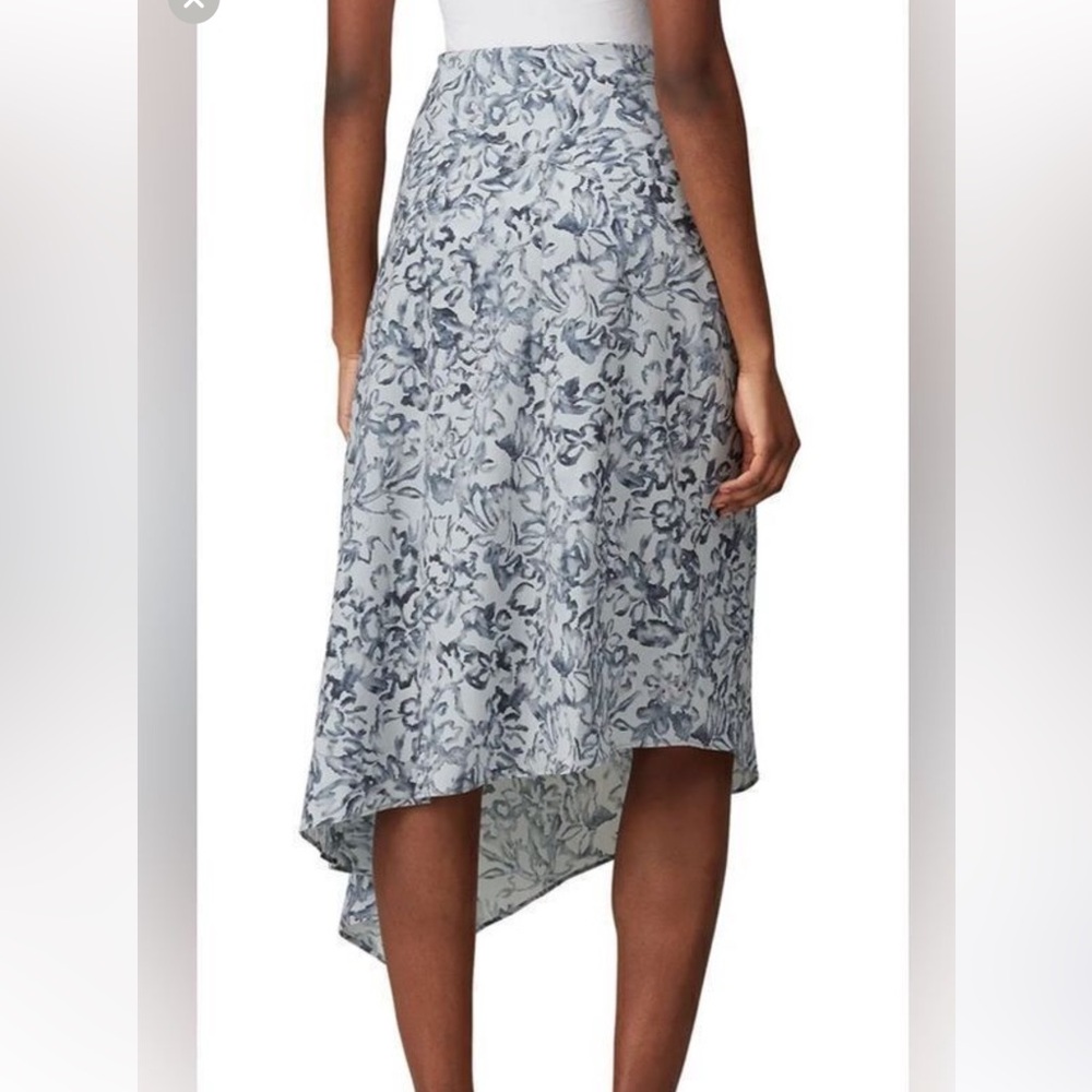 Victor Alfaro Floral Midi Skirt - blue floral
